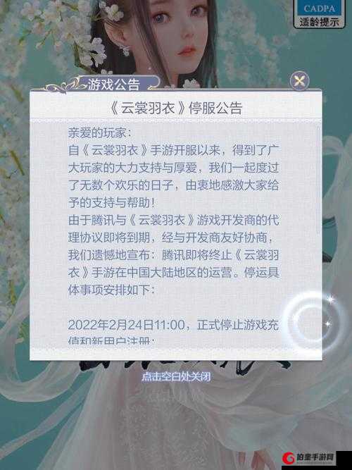 云裳羽衣停服原因揭秘